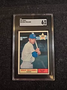 Billy Williams RC 1961 SGC 6 casi nuevo Topps #141 Salón de la fama Chicago Cubs ~ 1stB.org - Imagen 1 de 8