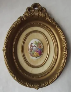 LOVE.LY CAMEO CREATIONS FRAGONARD "LOVE STORY" FRAMED PORCELAIN CAMEO  6-1/2" L  - Picture 1 of 6