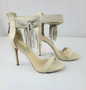 BeBe Women's Nude/Beige Tassel Platform Sandal Shoes Size 10M - Picture 1 of 8