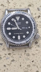 Men's SEIKO SQ SCUBA DIVER 7N36-7A00 200M BLACK DIAL VINTAGE WORKING - Picture 1 of 7
