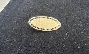 14k Gold Mid Century Brooch Ready To Be Engraved Filligree - Imagen 1 de 8