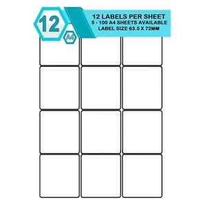 ETICHETTE - AUTOADESIVE STICKY A4 ETICHETTE INDIRIZZO FOTOCOPIATRICE LASER A GETTO D'INCHIOSTRO PEEL - Foto 1 di 8