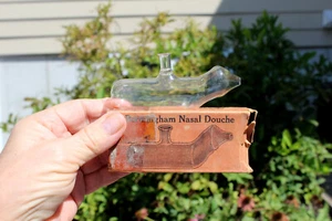 Vintage Bermingham Nasal Douche Glasco Glass Sinus Cleaning Tool in Orig. Box - Picture 1 of 6