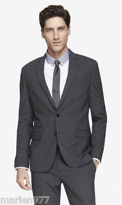 EXPRESS Men`s PHOTOGRAPHER Fitted Traveler Collection Suit Jacket Gray 42 Long - Image 1 of 4