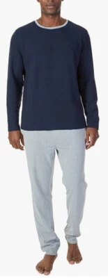 Conjunto de top/pantalón térmico de manga larga azul marino Nautica para hombre Foto 1 de 3