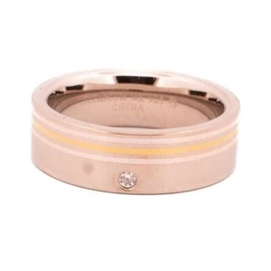 Herren 7 mm Titan Ehering Ring mit 14K Gold Akzent - Bild 1 von 7