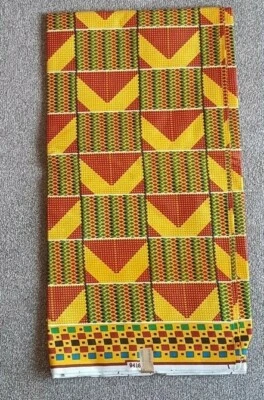 6 Yards Ankara Fabric African Real Wax Print Ghana Kente - Image 1 of 2