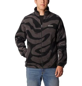 Columbia Men's Steens Mountain Printed Fleece Jacket Black Snowdrifts WM6017-005 - Picture 1 of 8