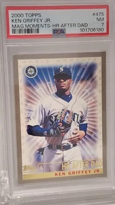 2000 Topps - Magic Moments - HR After Dad -Ken Griffey Jr #475 - PSA 7 NM - Picture 1 of 2