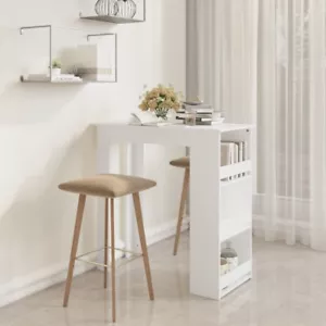 Bar Table with Storage Rack White 102x50x103.5 cm Engineered Wood - Picture 1 of 8