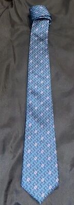 "Corbata de seda Henry Grethel para hombre azul rojo floral 53"" L" Foto 1 de 4