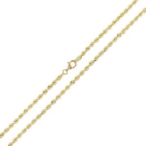 10k Yellow Gold Solid Diamond Cut Rope Chain Necklace 3.5mm 22" 19.8 grams - Imagen 1 de 3