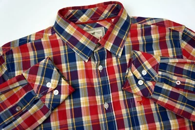 Mens MUSTANG Casual Long Sleeve 100% Cotton Shirt Red Blue Size S Small - Image 1 of 4