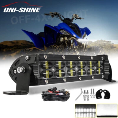 Barra de luz LED de doble fila de 8" + kit de cables lámpara antiniebla para Yamaha Raptor 125 250 Banshee Foto 1 de 4