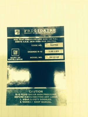 JAGUAR XKE SIIIE V12E 1971-74 A/C DECALQUE COMPRESSOR XJ6 XJ12 XJS 1974-1987 - Imagem 1 de 4