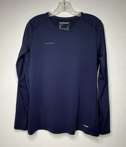 Mammut Sertig Long Sleeve Shirt Women’s Size M Blue Hiking Running Polartec - Picture 1 of 14