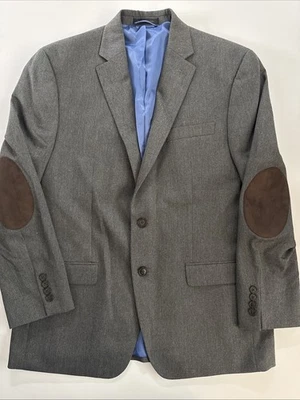 Chaps Men’s Blazer 42R Gray Suit Jacket Two Button Classic Fit Lined NEW - Image 1 of 4