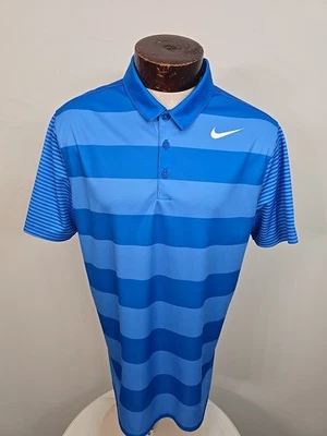 Nike Golf Para Hombres Grande Azul Blanco Manga Corta Golf Polo Puerto Rico Foto 1 de 4