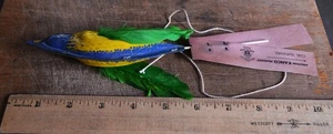 1940er Jahre neu aus altem Lagerbestand fliegender Vogel am Stock Kanco American Toys Karneval blau gelb grün - Bild 1 von 4