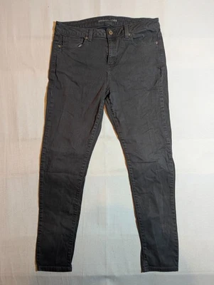 Pantalones de mezclilla Michael Kors para mujer 8 ajustados tiro medio cinco bolsillos lavado oscuro negros Foto 1 de 4
