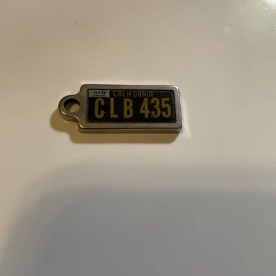 ORIGINAL 1954 MINIATURE CALIFORNIA LICENSE PLATE KEYCHAIN FOB AD DISABLED VET - Image 1 of 4