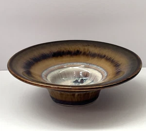 Bill Campbell Studio Art Pottery Drip Glaze Bowl Signed - Picture 1 of 7
