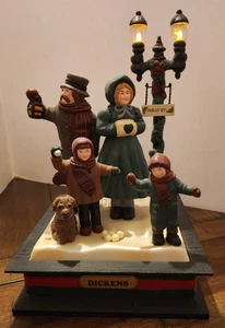 Dickens Christmas Carolers Music Lights Works Smile Ind Ltd 1990 Vintage Sammlerstück - Bild 1 von 8