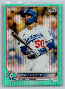 2022 Topps Chrome #100 Mookie Betts Aqua Wave Refractors /199 Dodgers - Picture 1 of 2