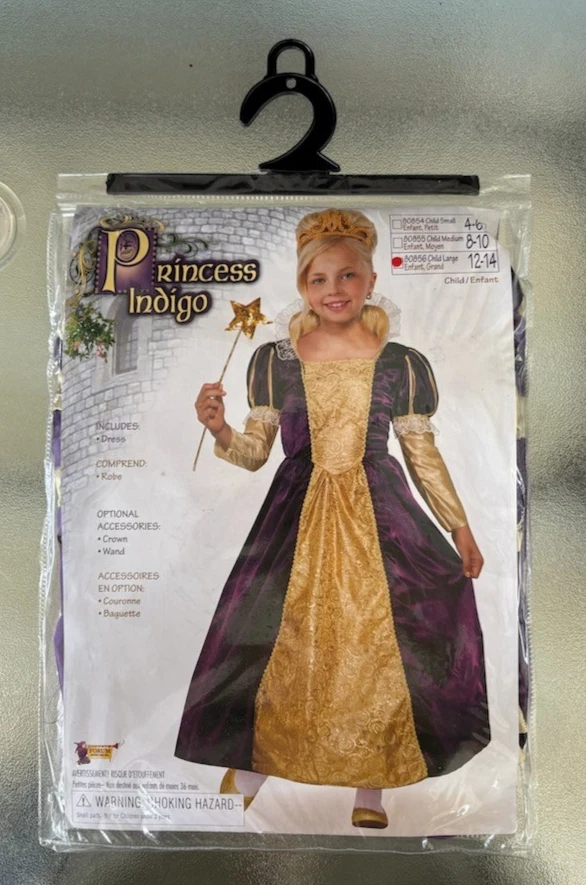 Niñas Princesa Índigo por Rubies Forum Real Púrpura y Dorado Niños Lg 12-14 Nueva IP Foto 1 de 2