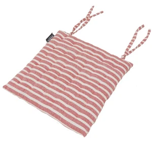 Seat Pad Cushion Falmouth Stripe Red Square 41x41cm Cotton Chair Bench - Picture 1 of 3