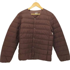 Used Mujiru Lightweight Down No-Collar Jacket Men L Nylon Antistatic - Picture 1 of 6