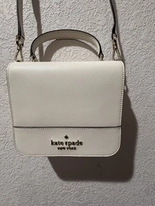 NWT KATE SPADE IVORY BOXY HANDBAG CROSSBODY SATCHEL WITH LONG STRAP - Picture 1 of 11