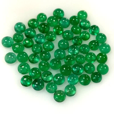 Lote de gemas redondas esmeralda natural de 20,51 quilates tamaño 4-4,5 mm buen color Foto 1 de 3