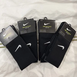 Nike Matchfit Knee High Football Soccer Youth 13C-3Y Black Socks NEW 4 Pairs XS - Picture 1 of 2