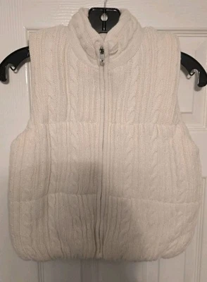 Mayoral Girls Size 9 Cream White Knit Sweater Vest Full Zip Sleeveless NWT - Image 1 of 4
