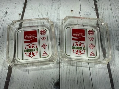 Coca Cola Coke Dinamica Dynamic 1973 Square 3.5” Ashtrays Vintage RARE! - Image 1 of 4