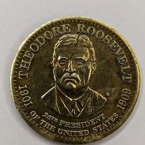 Moneda de latón de colección Theodore Roosevelt 26th President Token Rough Riders 6C - Imagen 1 de 3