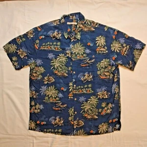 Batik Bay Herren Hemd Button Down Kurzarm Hawaii Blau Mehrfarbig Gr. L - Bild 1 von 9
