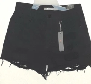 Tractr High Rise Slim Fit Cut Off Distressed Denim Shorts Womens Sz 4/27 - NEW - Picture 1 of 14