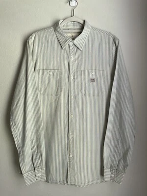 Denim and Supply Ralph Lauren Para Hombres Grande Azul/Blanco Conductor Rayas Abotonadas Foto 1 de 4