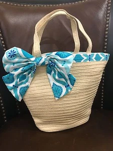 Gymboree Aqua Summer Straw Purse bag beach pool NEW - Imagen 1 de 3