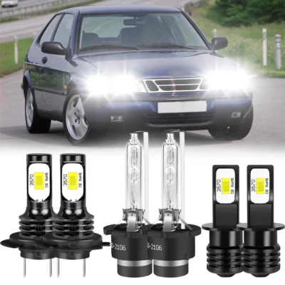 For 2004 2005 2006 2007 Saab 9-3 HID/LED Headlight Bulbs High Low Beam Fog Light Foto 1 de 4