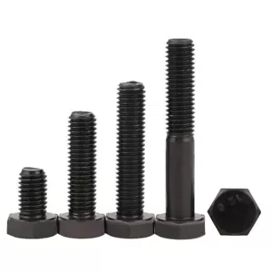 M8 12.9 Black Zinc Carbon steel Hex Cap Head Bolt Screws Half/Full thread DIN933 - Bild 1 von 6