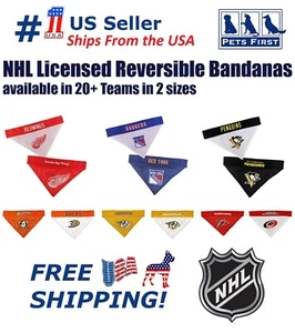 Bandana de hockey premium Pets First NHL reversible para perros y gatos - Imagen 1 de 107