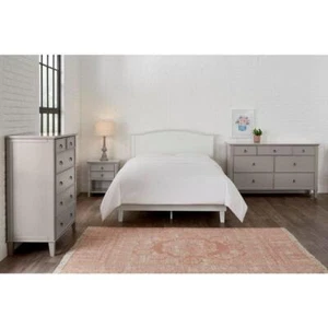 StyleWell Headboard Full Size Non-Upholstered Curved Design Classic Wood White - Picture 1 of 6