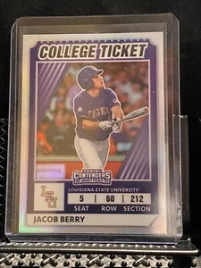 Biglietto Jacob Berry 2022 Elite Extra College Holo #7 LSU Tigers - Foto 1 di 2