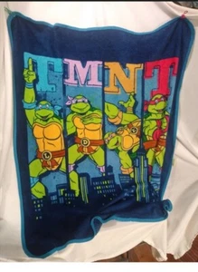 Teenage Mutant Ninja Turtles Fleece Throw Blanket 2016 TMNT 50"x42" Blue - Picture 1 of 14