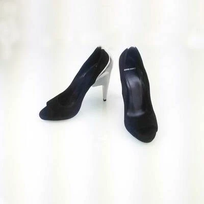 Pierre Hardy Twotone Black Suede and Silver Leather Stiletto Pumps 41 - Image 1 of 4