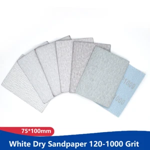 75*100mm Hook & Loop Sanding Paper Sheet White Dry Sandpaper 120-1000 Grit - Picture 1 of 5