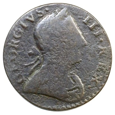 1776 George III Machin's Mills Colonial Copper Coin  - Image 1 of 2